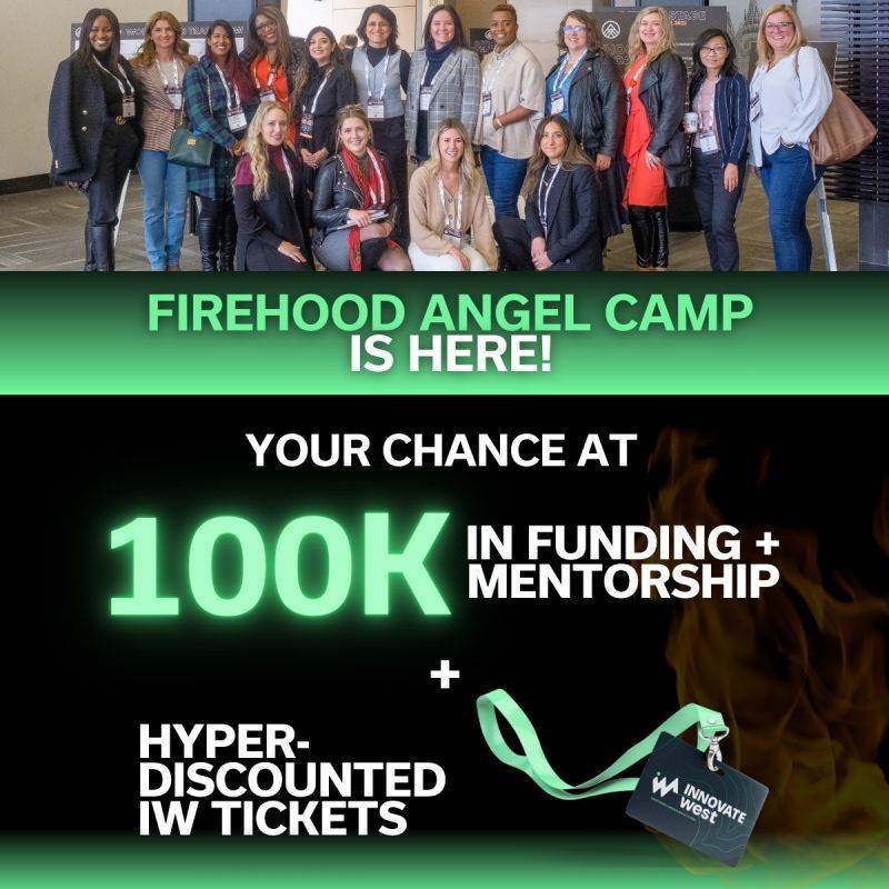 Exciting news 📣 The @thefirehood Angel Camp will be at @IWConfExpo and has committed a minimum $100,000, plus mentorship, for women-founded and led tech startups. Get a discounted Women-Led Tech Pass to the conference and opt in to pitch the Angels: innovatewest.tech/woman-led-tech…
