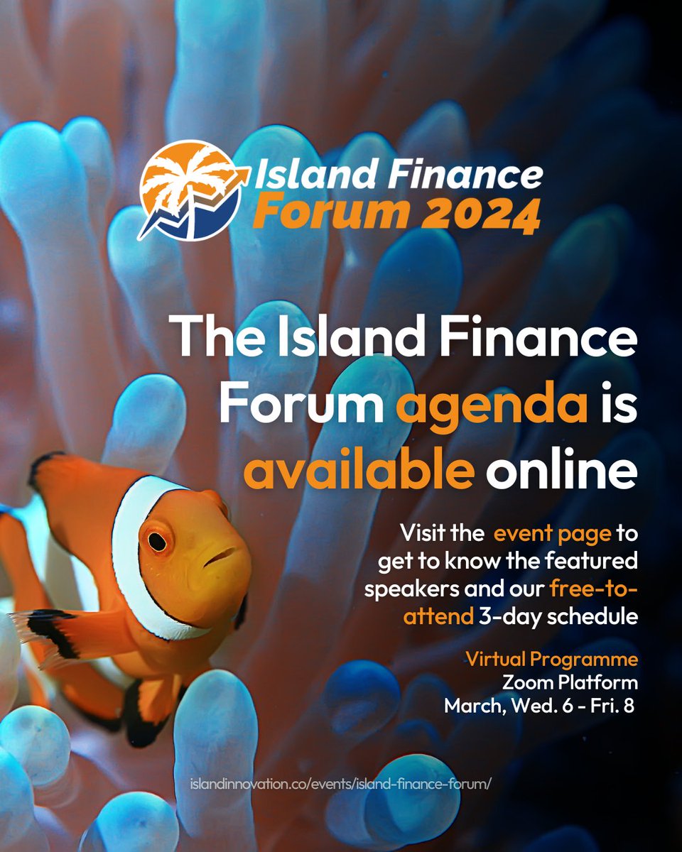 Curious about what we have in store for #IFF2024? 🥁 For 3 whole days, we will welcome speakers from all over the globe to teach us about Sustainable #Finance, Climate Change, Innovation, Technology and more. 👉Access our agenda and register for free at islandinnovation.co/events/island-…