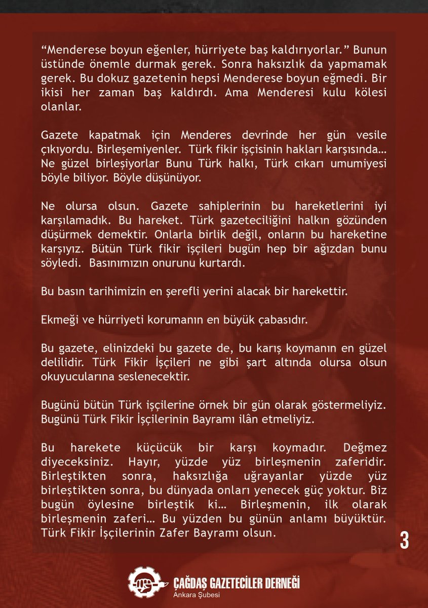 Meslektaşı olmaktan gurur duyduğumuz Yaşar Kemal'siz 9 yılı geride bıraktık. Gazeteciliğe, gerçekliğe ne zaman ihtiyaç duyulsa orada olan Kemal, 10 Ocak 1961'de 9 gazete patronuna karşı yürütülen mücalede de vardı. Kemal'in 11 Ocak 1961'de BASIN gazetesinde yayınlanan yazısı:
