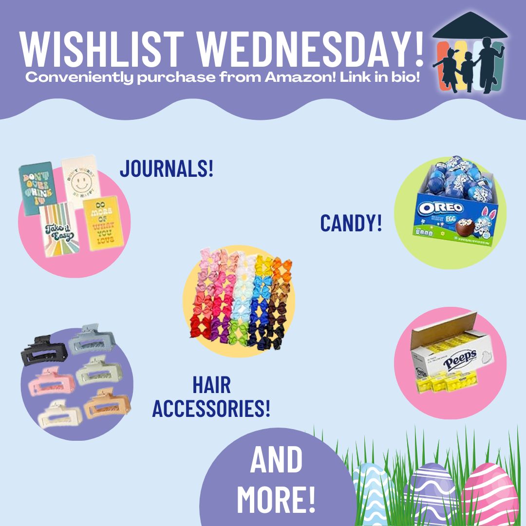 It's Wishlist Wednesday: The Easter Basket Edition! This week, our list focuses on items we can use to fill a LOT of Easter baskets, which will make some very special children especially happy on Easter Sunday. 

To shop, visit this link: a.co/fra6oUs

Thank you!