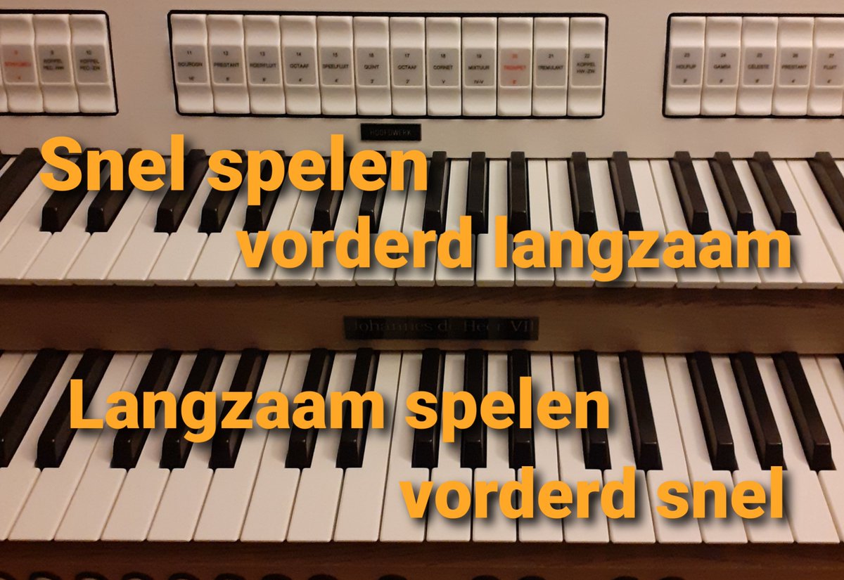 Ellenv_H's tweet photo. Wijze woorden door mijn orgelleraar vanmorgen. Ik moet veel langzamer oefenen. Wil veel te snel. Dan lukt het niet en gaat het langzaam. Hartstikke waar. Woorden om in te lijsten en vooral de woorden op het onderste klavier mezelf dwingen om toe te passen. 
#orgelles #volhouden https://t.co/UasdXh0lij
