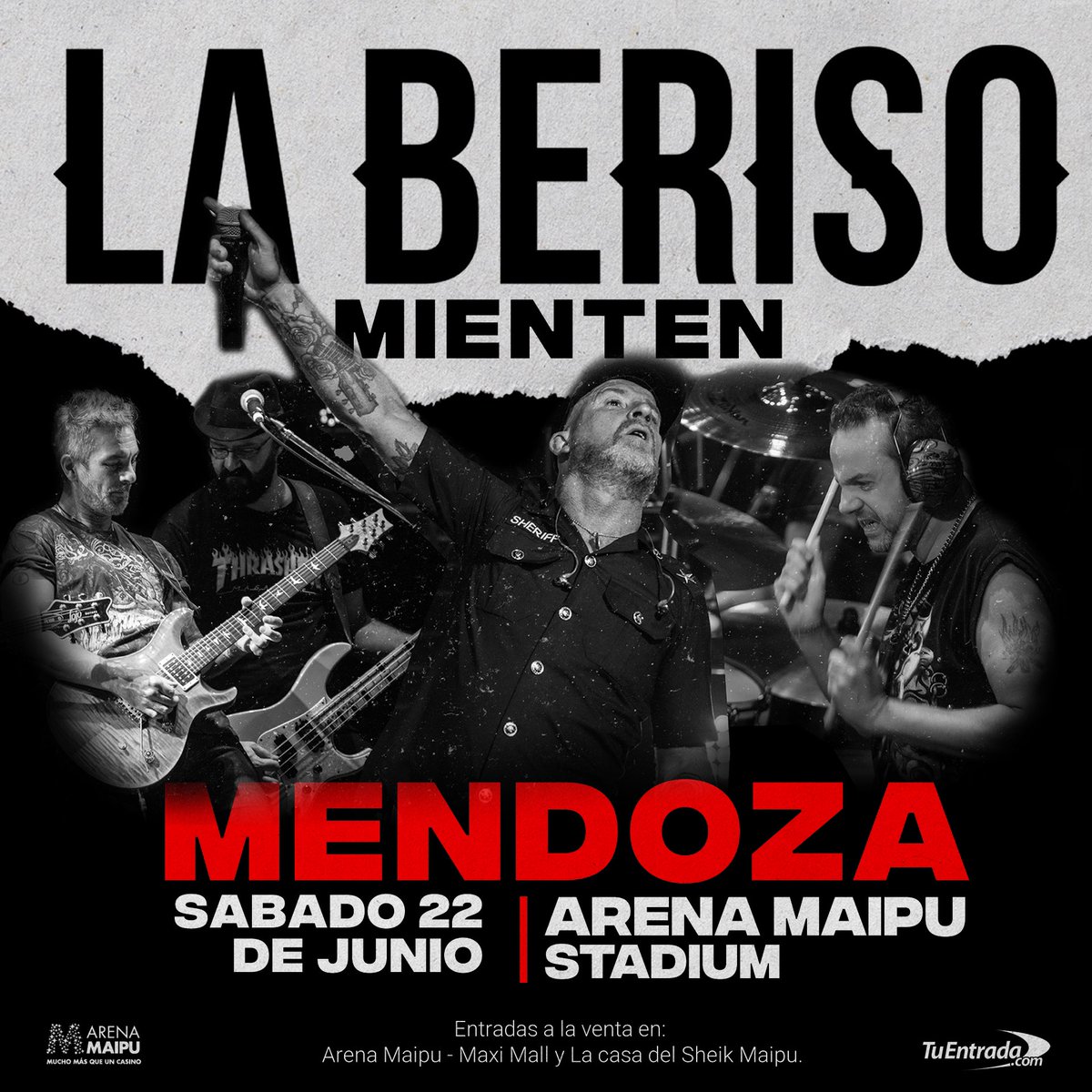 laberisorock's tweet photo. VOLVEMOS A CUYO!
Volvemos a San Juan y Mendoza!

Viernes 21 de junio 
Teatro Sarmiento, San Juan 

Sábado 22 de junio
Arena Maipu Stadium, Mendoza 

Entradas a la venta a partir del lunes 4 de marzo a las 12 del mediodía en tu https://t.co/fDj8LbuLga @tuentrada https://t.co/tKnGPMlWJZ