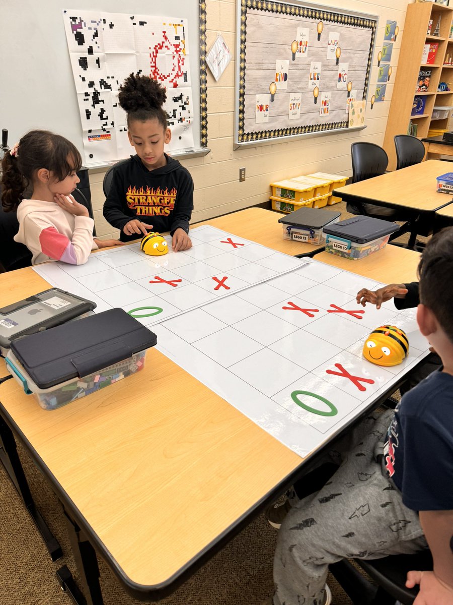 STEMingahead's tweet photo. Bee-Bot coding today with PeeK, K,  &amp; 1st grade. Thinking about location and direction while building a sequence of commands.

Ready to engage with new materials. #AmazinFutureEngineers #BootUpPd @amazonnews @joinbootup @LexingtonOne @MsHagaman https://t.co/WhH1JS8l3y