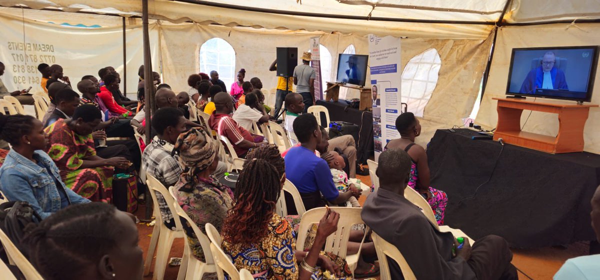 From the #ICC courtroom to communities in #Uganda: 📺 Live streaming in #Gulu of the delivery of the Order on reparations to victims in the case against Dominic #Ongwen, bringing together 500 participants including victims' representatives.   #ICCOutreach