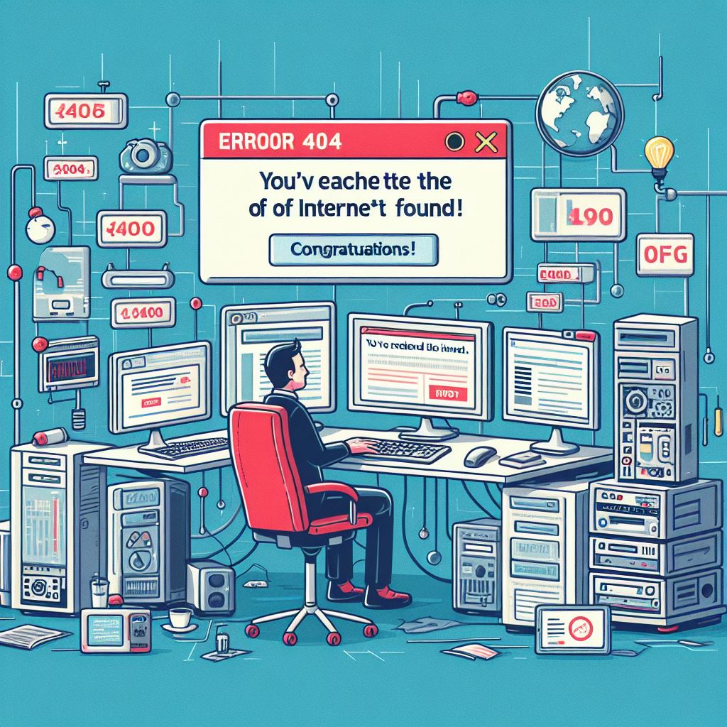 RahulSinghD24's tweet photo. Tech companies should replace "Error 404: Page Not Found" with "You've reached the end of the Internet. Congratulations!" I mean, how many of us would believe it and start celebrating, right? #TechHumor #ViralTech #InternetFun https://t.co/kLVU4uyZrj