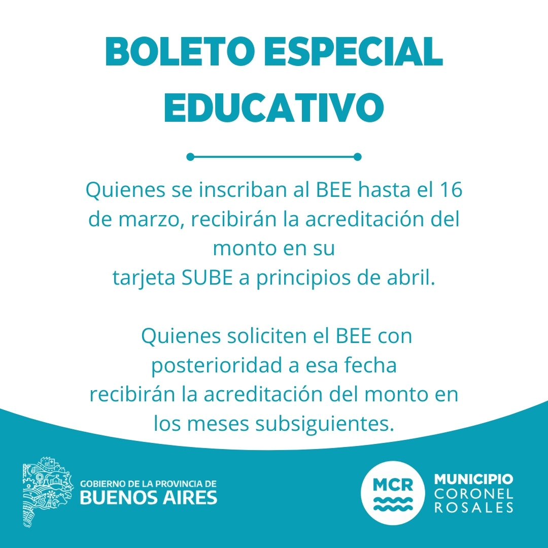 Mcoronelrosales's tweet photo. BOLETO ESPECIAL EDUCATIVO

Se encuentra disponible la inscripción al BoletoEspecial Educativo para estudiantes de NIVEL SUPERIOR de establecimientos educativosde gestión estatal y de gestión privada con aporte estatal, de Formación Docente, Técnica yArtística. https://t.co/IObpYoTEkl