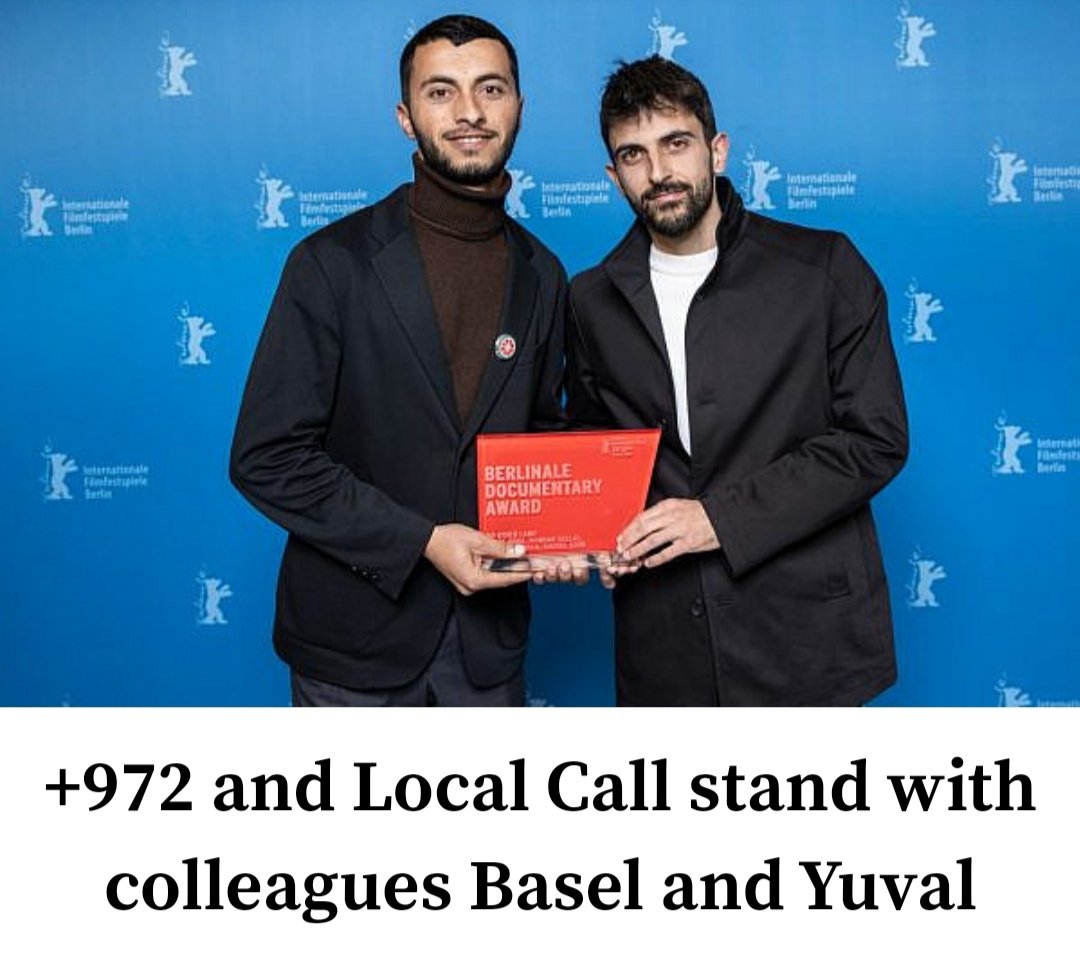 Ghousoon Bisharat (@ghousoon) on Twitter photo I stand firmly and proudly with my friends and colleagues <a href="/yuval_abraham/">Yuval Abraham יובל אברהם</a> & <a href="/basel_adra/">Basel Adra</a> for speaking truth to power about the unjust realities in Israel-Palestine. I stand firmly and proudly with my friends and colleagues <a href="/yuval_abraham/">Yuval Abraham יובל אברהם</a> & <a href="/basel_adra/">Basel Adra</a> for speaking truth to power about the unjust realities in Israel-Palestine.