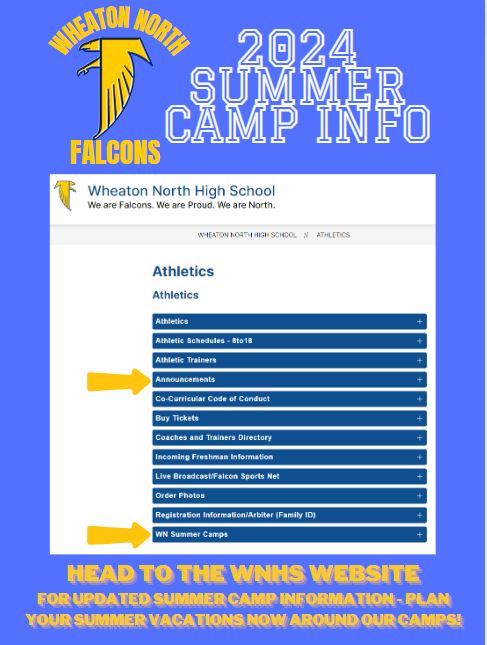 CHECK OUT THE 2024 WN SUMMER CAMP dates &amp; times! You can find info on the WNHS website in two spots - Announcements &amp; WN Summer Camps. Pricing is TBD and will be released soon. Registration should be open in PushCoin the week of Spring Break! 💙💛 #LetsGoFalcons #Woohoo #summer