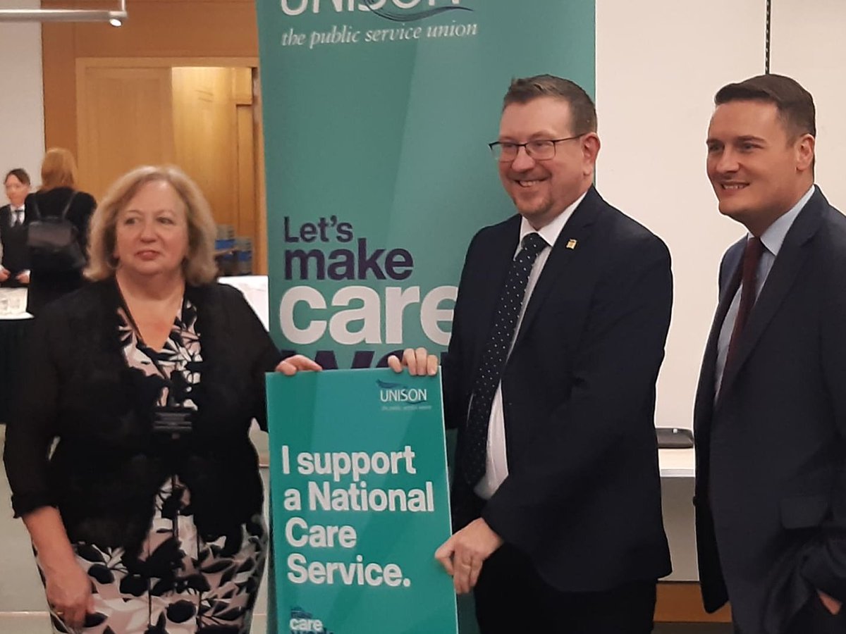 unisontheunion's tweet image. This evening we're in Parliament talking to MPs about a new National Care Service for England.

UNISON general secretary @cmcanea is with Shadow Health &amp;amp; Social Care Secretary @wesstreeting and Shadow Social Care Minister @GwynneMP 

The current system of social care is broken.…