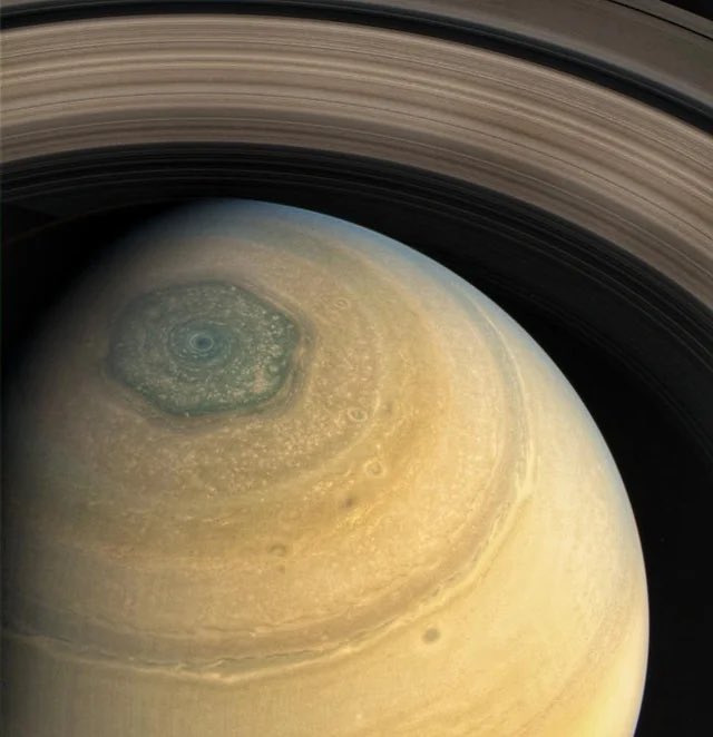 it’s totally normal for there to be a perfect hexagon at saturn’s pole and you definitely don’t need to worry about it