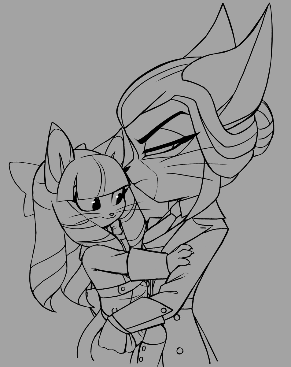 Did a lil sketch of Halina and Ivy.
Ivy is one persistent lil kid.

#Lackadaisy #LackadaisyOC #LackadaisyCats #IvyPepper #HalinaDabrowska