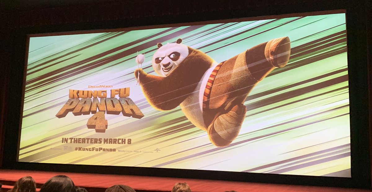 StickyBrick's tweet photo. I saw an early screening of Kung Fu Panda 4 yesterday! 🐼 🤫 

Overall I liked it! I think the hype of everyone in the theater helped increase my enjoyment 😆 
#kungfupanda #Dreamworks https://t.co/1vrNUiWCPZ