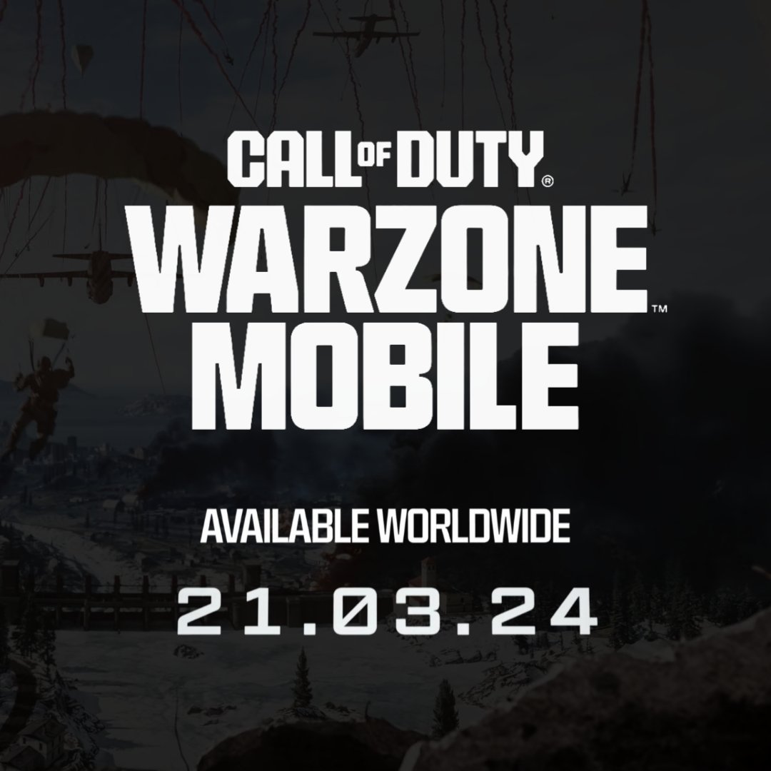 playgamesmob's tweet photo. WARZONE MOBILE
AVAILABLE WORLDWIDE ( GLOBAL LAUNCH ) 21 - MARCH -2024
#warzonemobile  @WarzoneMobile https://t.co/uiJya0jvgo