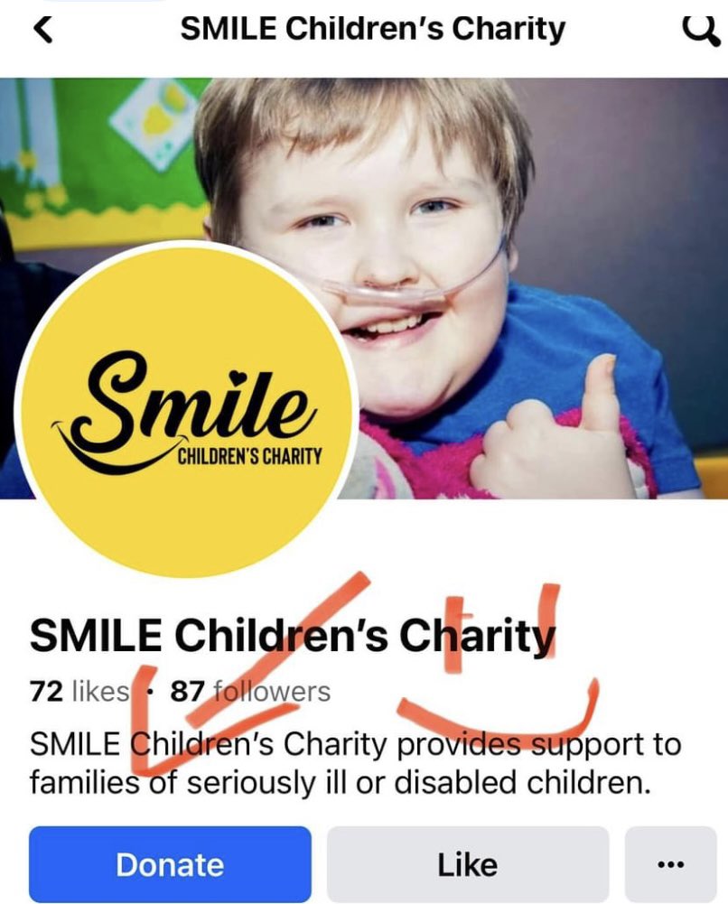 Have you seen our shiny new Facebook donate button? Please, please help us to help families with children with disabilities and serious illness. Every £ counts xxxx. Let’s make lots of SMILES!