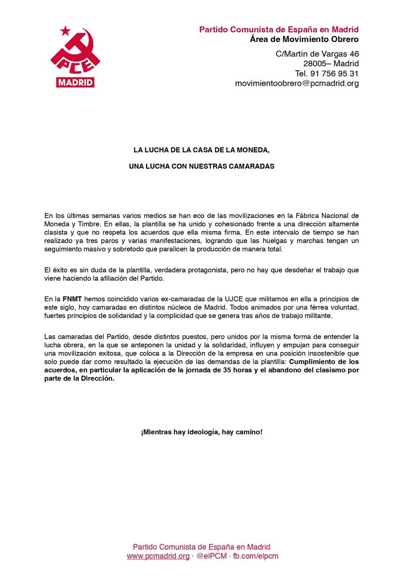 Partido Comunista de Madrid tweet media