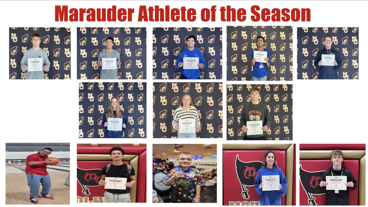 Mount Olive Marauders Athletics (@mohsmarauders) on Twitter photo Congratulations to these Marauder Athletes of the Season. Criteria:
Significant improvement in the sport
Commitment to academics
Notable consideration toward others
Outstanding attitude/disposition
Community involvement/service
Exemplary character
<a href="/KevinRStansber1/">MarauderNation</a>
<a href="/SuptMOTSD/">Sumit Bangia</a> Congratulations to these Marauder Athletes of the Season. Criteria:
Significant improvement in the sport
Commitment to academics
Notable consideration toward others
Outstanding attitude/disposition
Community involvement/service
Exemplary character
<a href="/KevinRStansber1/">MarauderNation</a>
<a href="/SuptMOTSD/">Sumit Bangia</a>