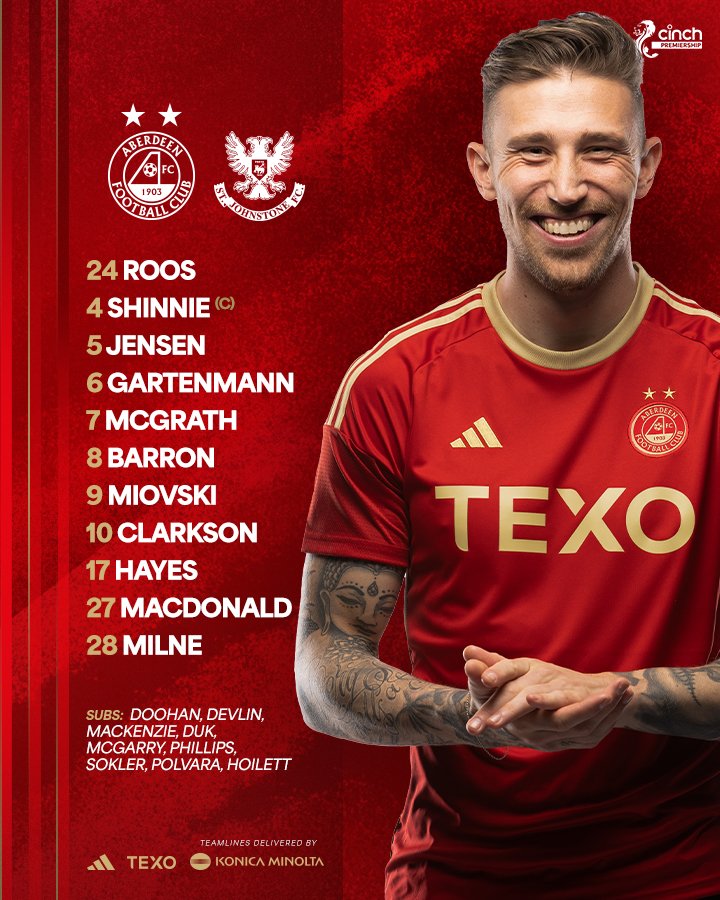 Here is how we line-up at Pittodrie 🔴

#StandFree