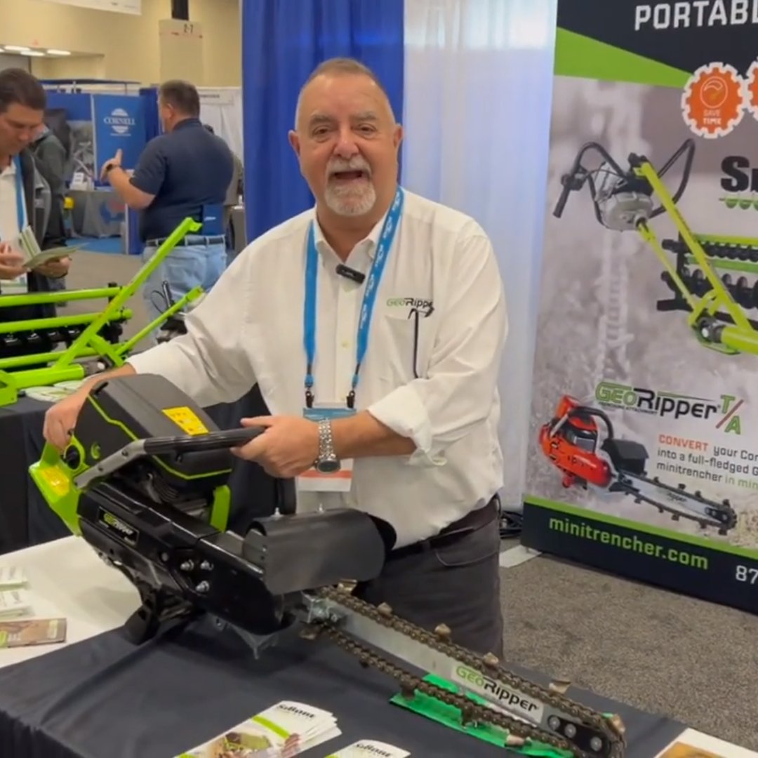 geo_ripper's tweet photo. Discover our GeoRipper spotlighted in @LandscapeMgmt @ Irrigation Show! 🎥 Hear from Simon Dirazonian, our National Sales Manager, as he shares insights on our innovative trencher! https://t.co/YUQfv2tgoe 💬🛠️ #MiniTrencher #GeoRipper #Innovation https://t.co/9l7lIhDVEl