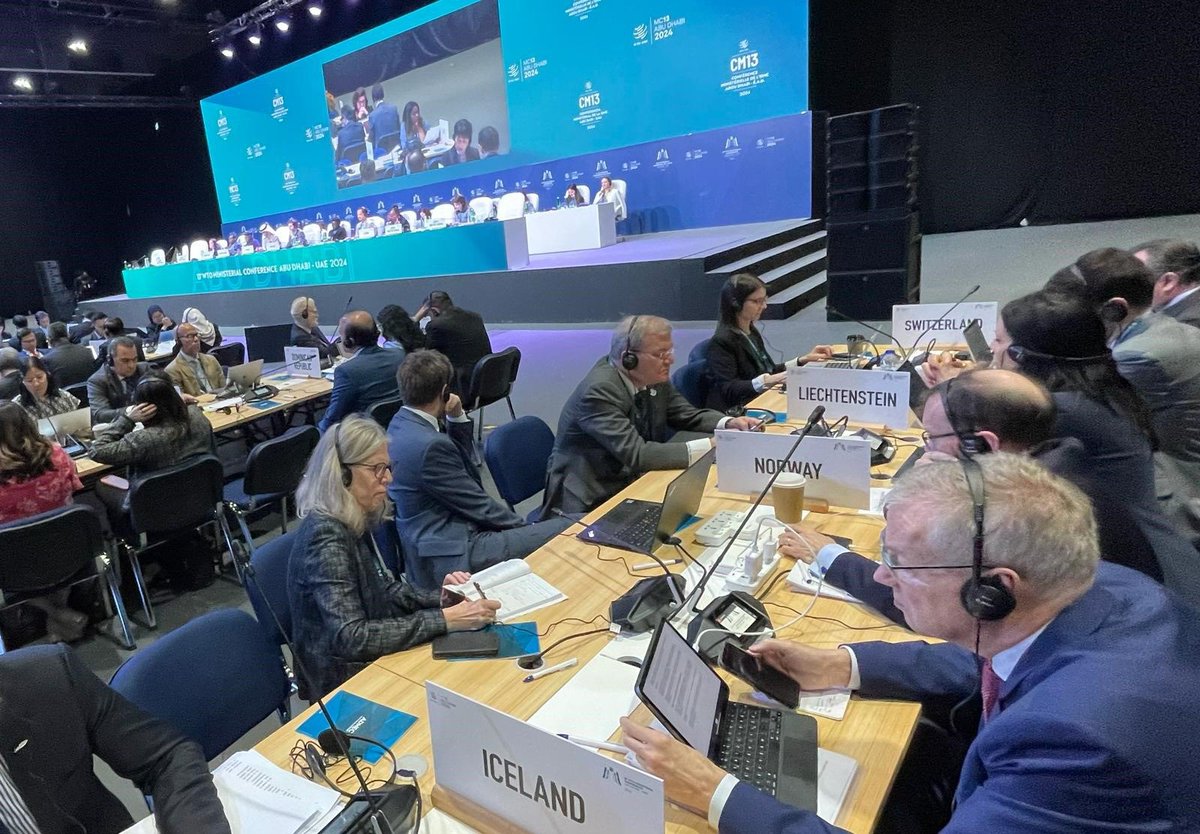 At the 13th Ministerial WTO Conference in Abu Dhabi we participate in efforts to simplify &amp; standardize global procedural rules for global trade. 🇱🇮 benefits from the legal certainty, which is of great importance for Liechtenstein's globally oriented export industry. <a href="/wto/">WTO</a>