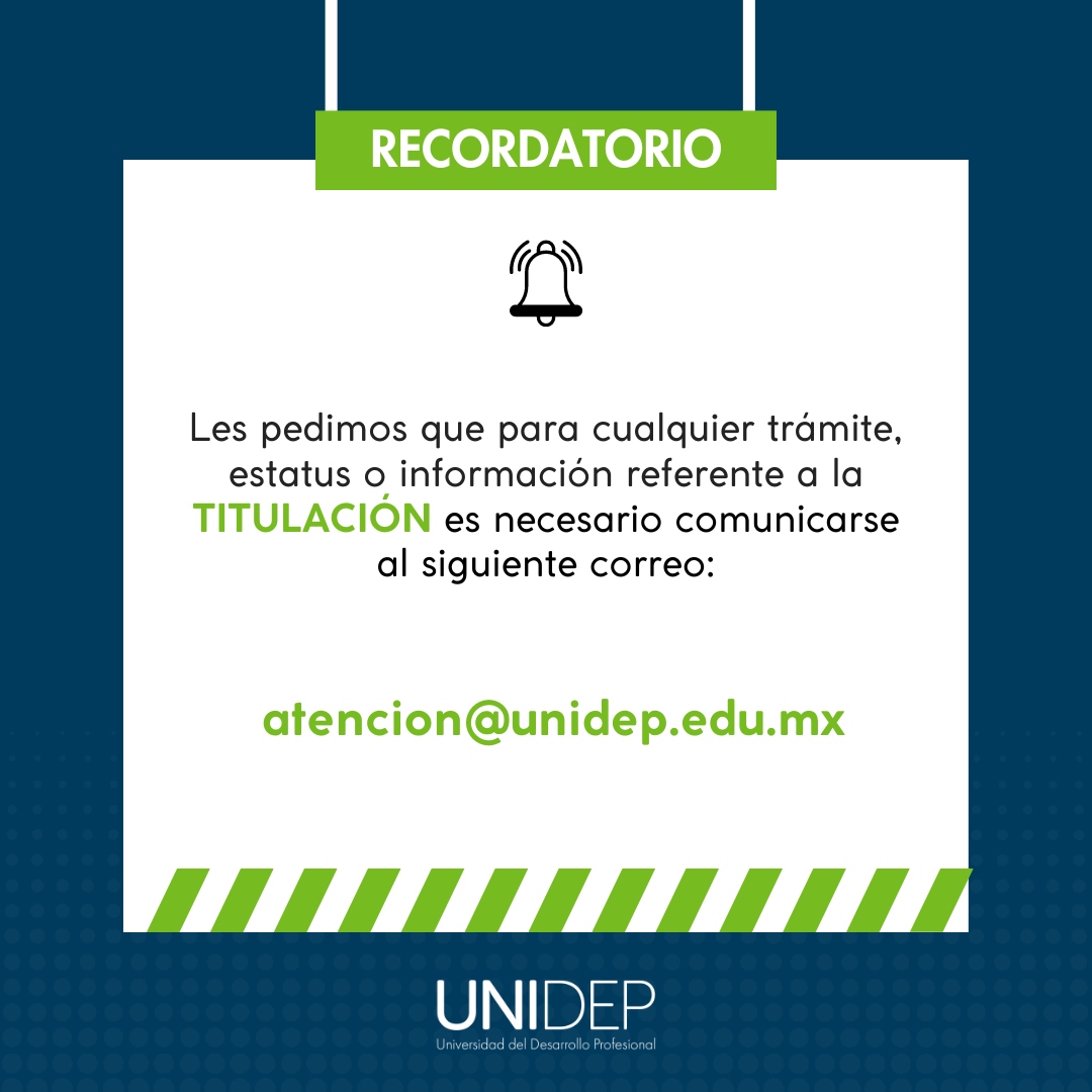 Les recordamos que es nuestro único correo oficial para darle resolución a cualquier trámite.
Agradecemos su comprensión. 📃📩
.
#unidep #trámite #título #certificado #Comunidad