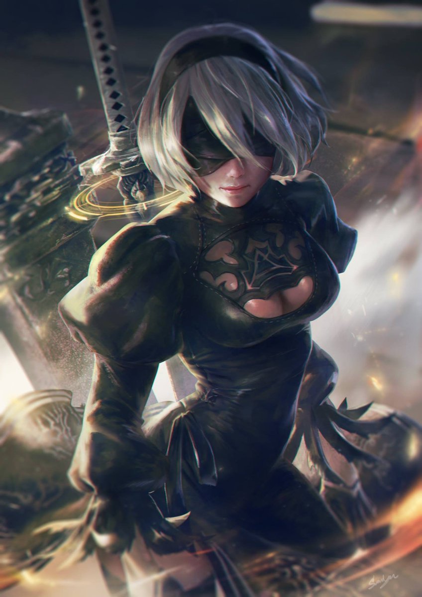 2B Fanart ❤️ Before Render | After Render