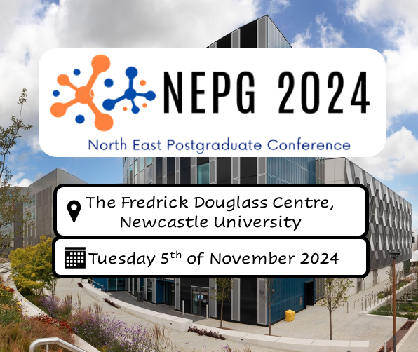 Save the date!
NEPG is back and this year we are at the Fredrick Douglas Centre at Newcastle University.

More details to come soon!

#nepg #conference #FDC #newcastleuniversity #science #stem #PGR