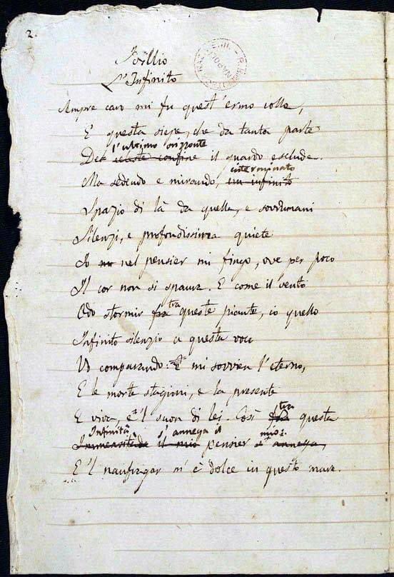 DBking85's tweet photo. Manoscritto originale de L'Infinito di Giacomo Leopardi conservato a Napoli (1818-19)

#DBArte #BaroArte #arte #art #cultura #DarioBaroneArte #artblogger #artinfluencer #masterpiece #inartwetrust #bellezza #art #beauty #DarioBarone #Leopardi #Italia #Italy https://t.co/jJzXxBWgcx