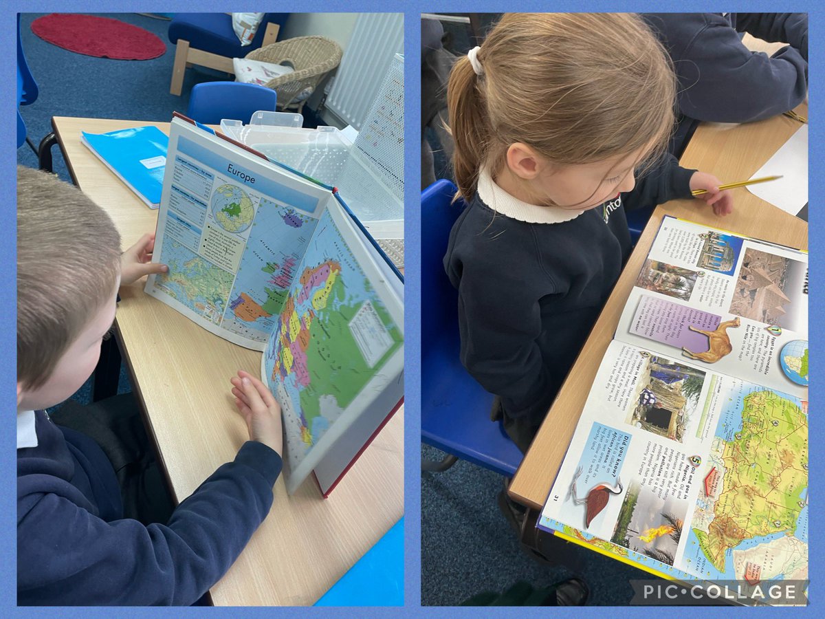 Year One have been using gloves, atlases and maps to locate the continents of Europe and Africa as well as their neighbouring oceans! 🌍 🗺️ @BarntonMissR