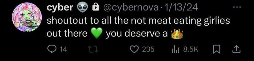 KandiPumpkin's tweet photo. shoutout to all the meat eating girlies out there 😍❤️ you deserve a 👑 https://t.co/VFxhibwq09
