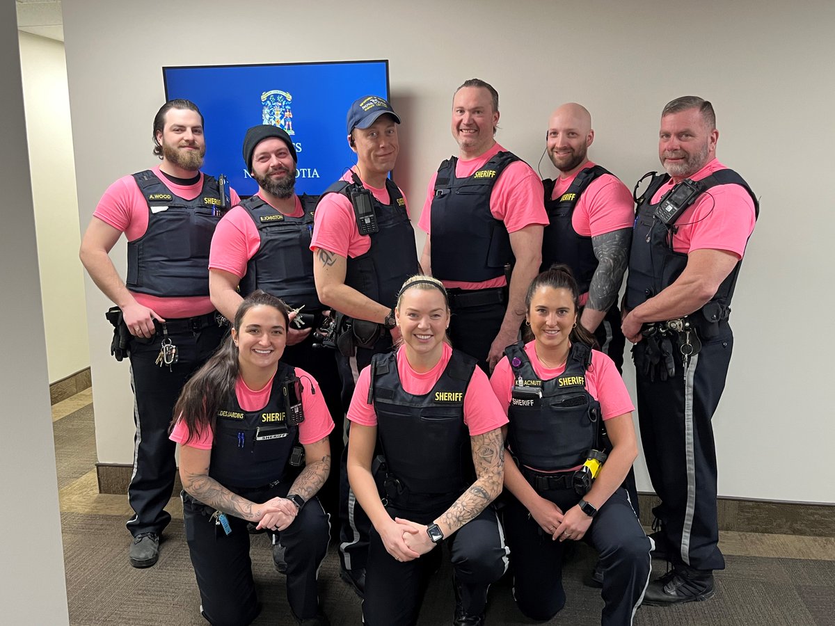 The Sheriff uniforms look a bit different today at the Truro Justice Centre, as staff wear pink to recognize Anti-Bullying Day in Canada. Together, let’s stand united against bullying.