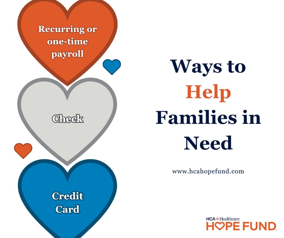 You can help HCA families in crisis, every dollar makes a difference!
#CareLikeFamily #OurHopeFund

hcahopefund.com