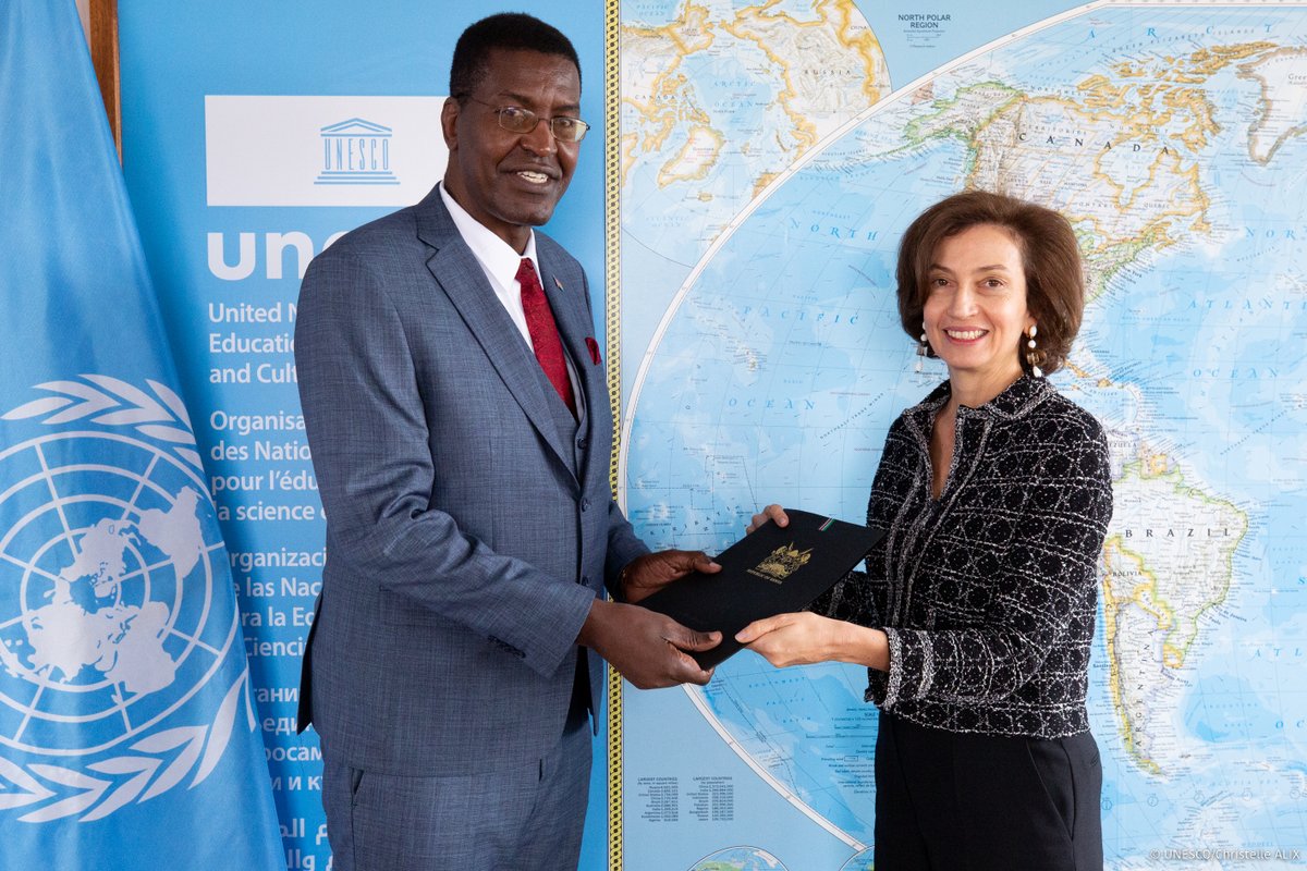 Kenya Delegation at UNESCO (@kenyaunesco) on Twitter photo His Excellency Professor Peter K. NGURE presents to Ms. Audrey AZOULAY, Director-General of UNESCO <a href="/UNESCO/">UNESCO ποΈ #Education #Sciences #Culture πΊπ³</a> , the letters accrediting him as Ambassador Extraordinary and Plenipotentiary/Permanent Delegate of the Republic of Kenya to UNESCO <a href="/KenyaUNESCO/">Kenya Delegation at UNESCO</a> His Excellency Professor Peter K. NGURE presents to Ms. Audrey AZOULAY, Director-General of UNESCO <a href="/UNESCO/">UNESCO ποΈ #Education #Sciences #Culture πΊπ³</a> , the letters accrediting him as Ambassador Extraordinary and Plenipotentiary/Permanent Delegate of the Republic of Kenya to UNESCO <a href="/KenyaUNESCO/">Kenya Delegation at UNESCO</a>