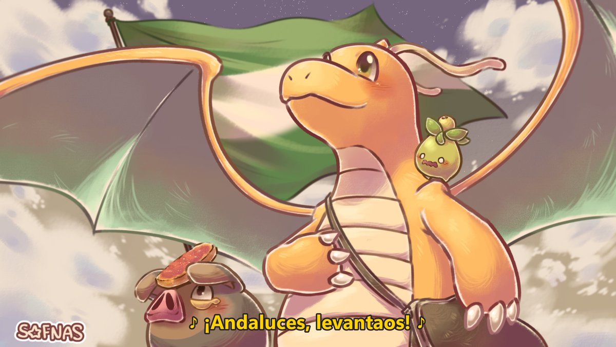 ME DIO TIEMPO hola feliz #DiadeAndalucía 

#dragonite #Pokemon #pokemonfanart #smoliv #lechonk #DiadeAndalucia2024 #tostada