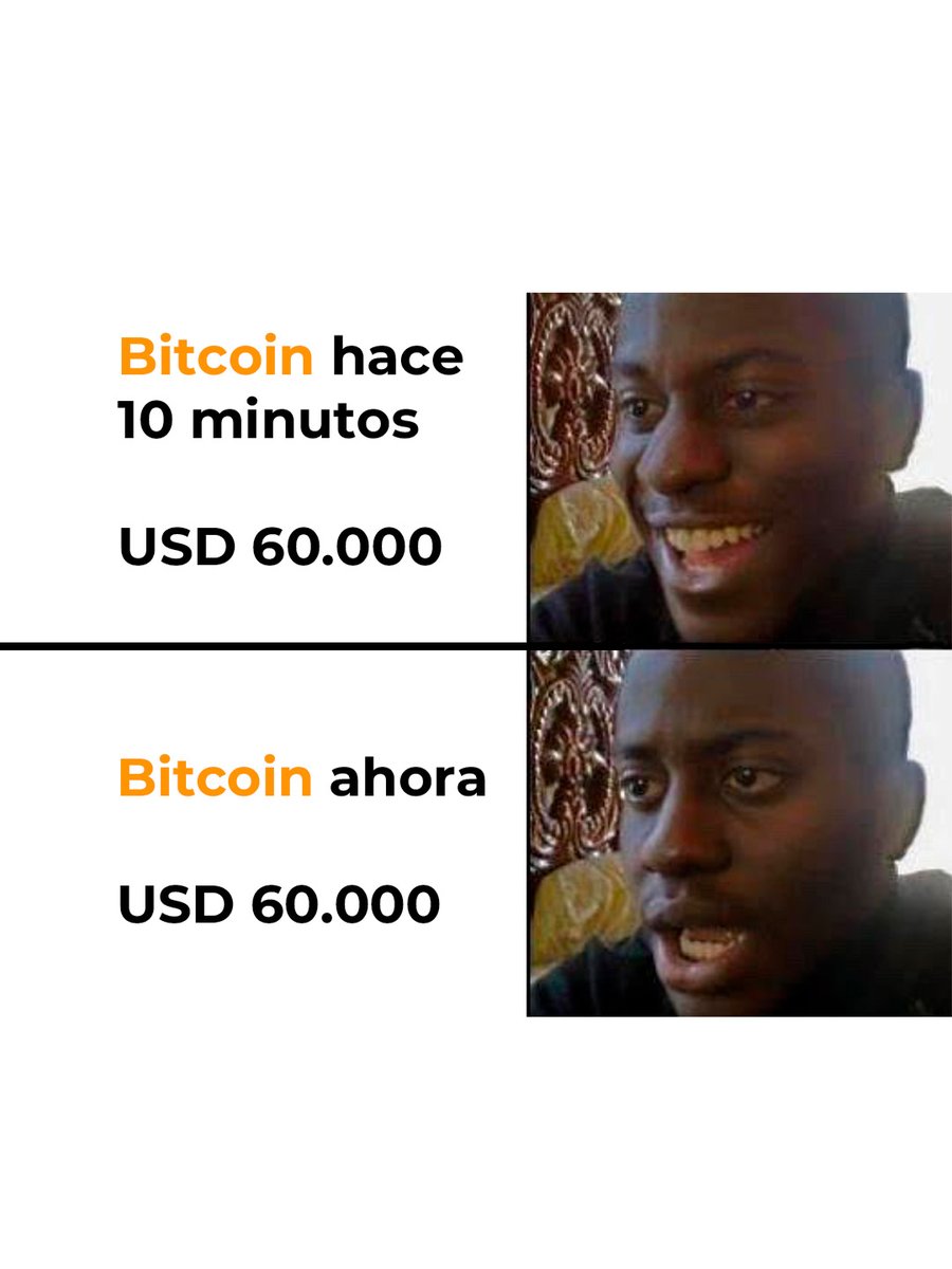 La volatilidad de #Bitcoin hoy en menos de 10 minutos: Sube a 64 mil, baja  59 mil, sube a 62 mil, baja a 60 mil.