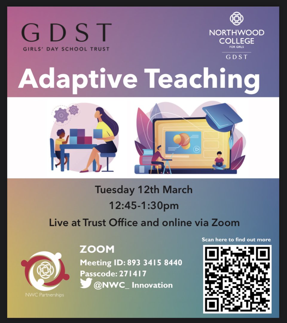Teach Meet on 12th March will focus on discussing Adaptive Teaching. Educators please join us: