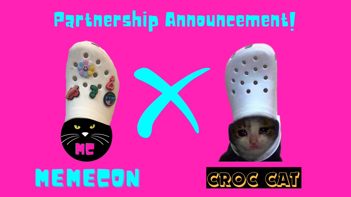 MEMECON_WTF's tweet photo. the cat has a croc on his head… 👀 

MEMECON is thrilled to announce @croccat69 as one of our community partners! 🔥 

Croc cat recently went through a community takeover, and are working hard for their bags! 🧳 

We love the meme and will be supporting them in the upcoming months with some exciting announcements and involvement at MEMECON! ❤️