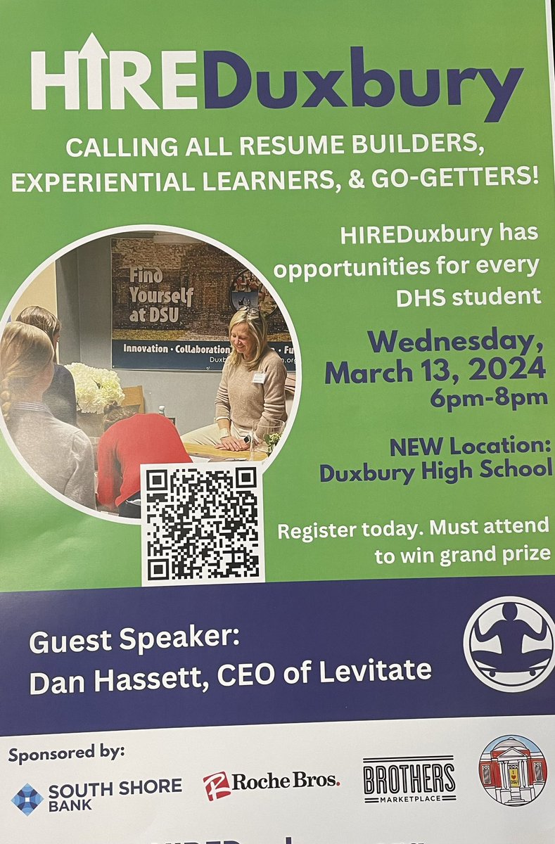 Be sure to sign up for HireDuxbury for all your summer employment needs.