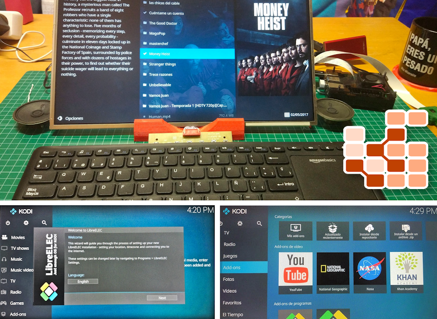 RaspberryPiXBMC's tweet image. Monta un MediaCenter o centro multimedia con Raspberry Pi con el que reproducir tus películas, música y fotos.
Este y otros proyectos más con la ayuda de un experto en el curso tutorizado y online "Crea proyectos con Raspberry Pi" en el Campus Tecnológico cursoraspberrypi.es