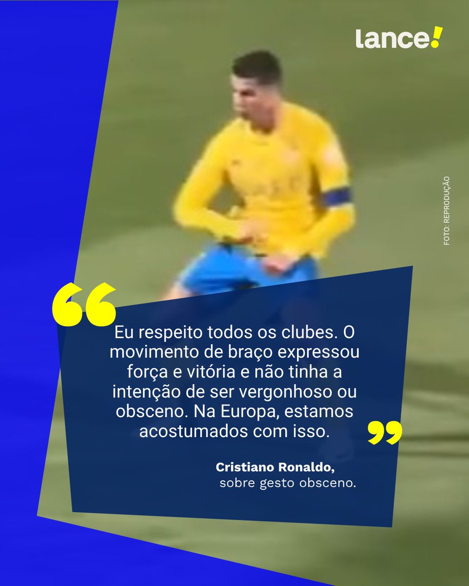 lancenet's tweet photo. Na última partida do Al-Nassr, um vídeo onde Cristiano Ronaldo utilizou gestos obscenos para provocar torcedores que estavam gritando o nome de Messi, viralizou no mundo todo. A atitude do craque pode gerar até uma punição ao atleta. Será que o Robozão pegou pilha?😅👀

#futinter #alnassr #cristianoronaldo