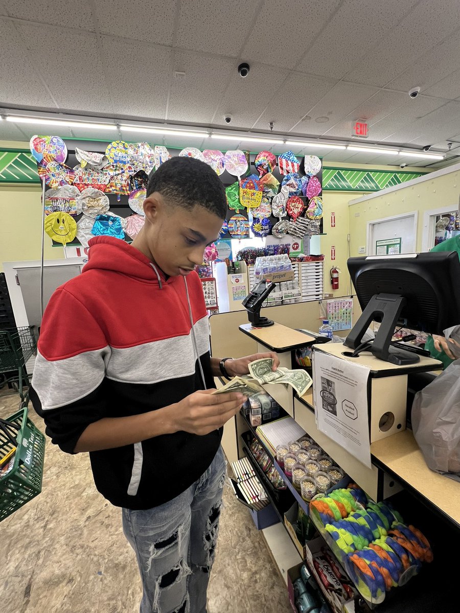 MrsDeneau's tweet photo. Our BEST (Building Essential Skills Together) students visited the dollar store to get items from a list and make a cash transaction today. #wearelamphere @LamphereHS https://t.co/8ewN98GbXY