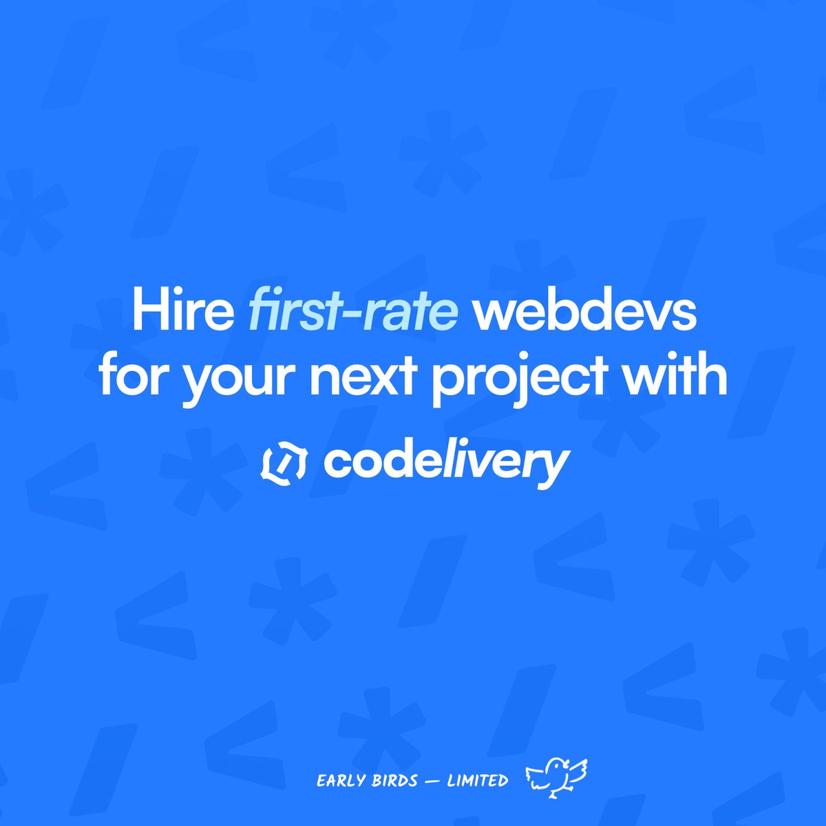 logolivery's tweet image. Hey, guys 👋

Introducing our new service Codelivery — logolivery.com/codelivery, a cost-effective and easy way to hire web developers. 

If you’re seeking skillful tech specialists, that’s a great chance to find some talents for your team. Be one of the first to grab your spot in…