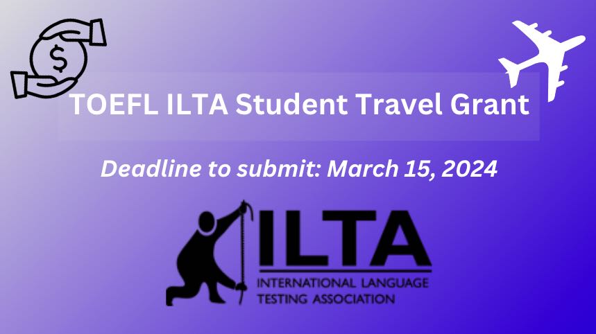Attention graduate students! Has your paper been accepted at LTRC? Apply now to the TOEFL ILTA Student Travel Grant!
Apply here: rb.gy/4m6uj1
For more info: rb.gy/ulsvru
#ILTAonline #ILTAstudenttravelgrant