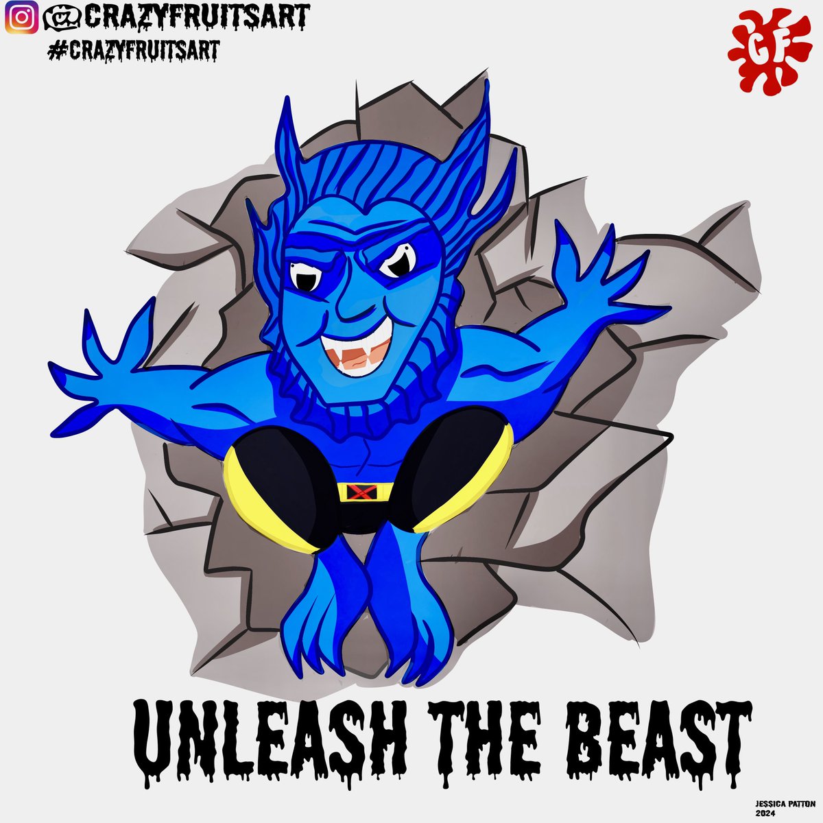 crazy_fruits6's tweet photo. Hey my friends how are y’all doing today? I’m sorry I’m late this is my picture for #marvelmonday THE BEAST from X-Men. #crazyfruitsart #MarvelComics #marvelcharacters #thebeast #xmenbeast #marvelcomics #marvel #digitalart #CartoonArt #fanart #marvelfanart #character https://t.co/z5Tzv3IMSp