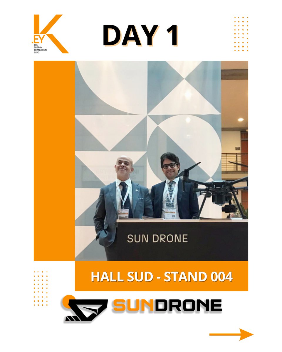 SundroneItalia's tweet photo. Grazie a tutti coloro che hanno reso questa giornata speciale! 
Vi aspettiamo domani (HALL SUD - STAND 004) per una nuova giornata ricca di ispirazione e opportunità! 

#keyenergy2024 #fotovoltaico #pannellisolari #ispezioniaeree #IspezioniTermografiche #dji #sostenibilità https://t.co/GHX5atgXlR