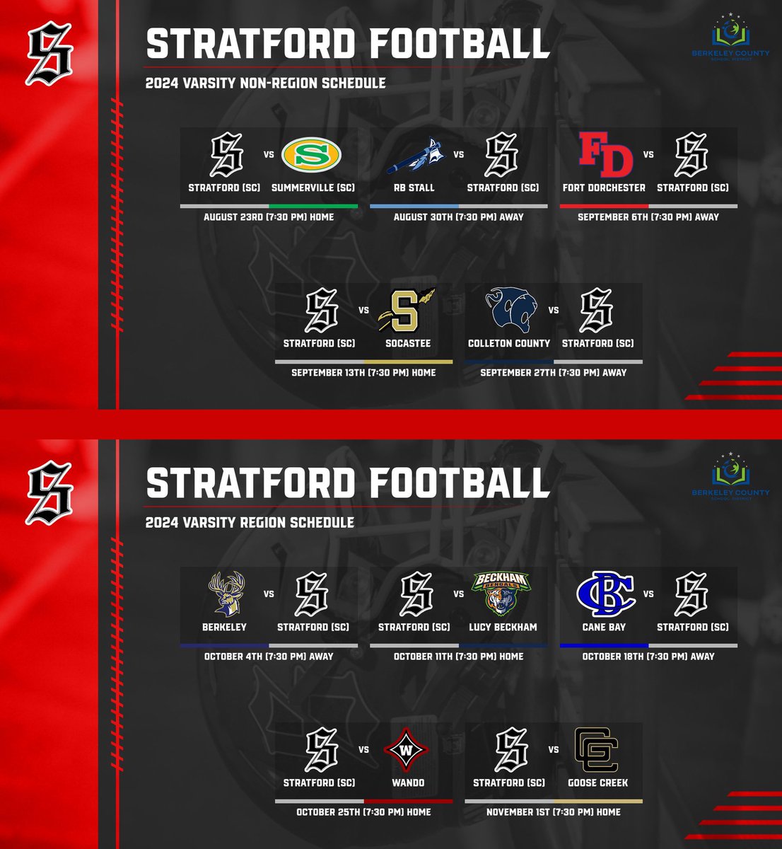 Our 2024 football schedule! #ExpectToWin