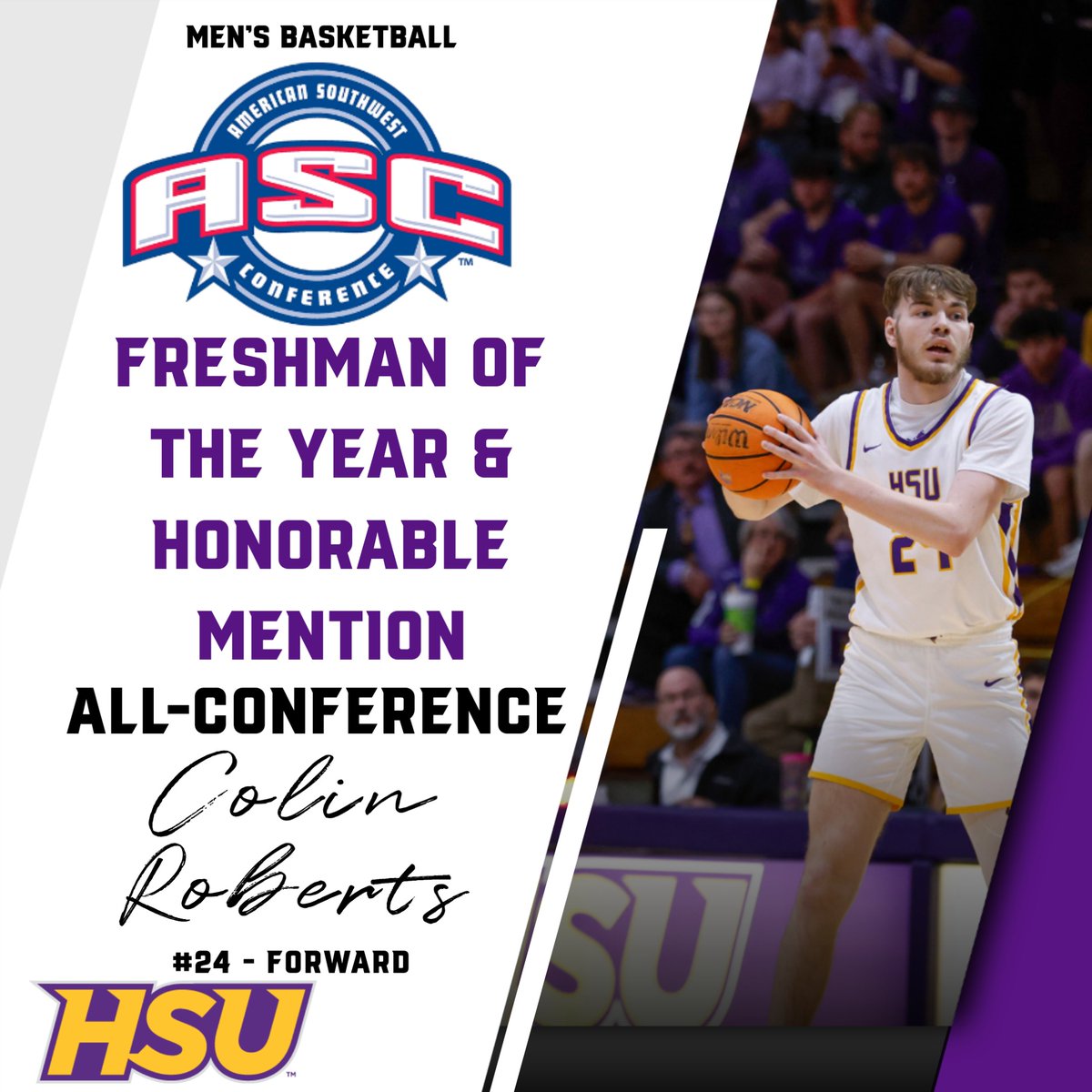 Congratulations to Colin Roberts for being named the ASC Freshman of the Year and being recognized by the ASC with All-Conference honors.