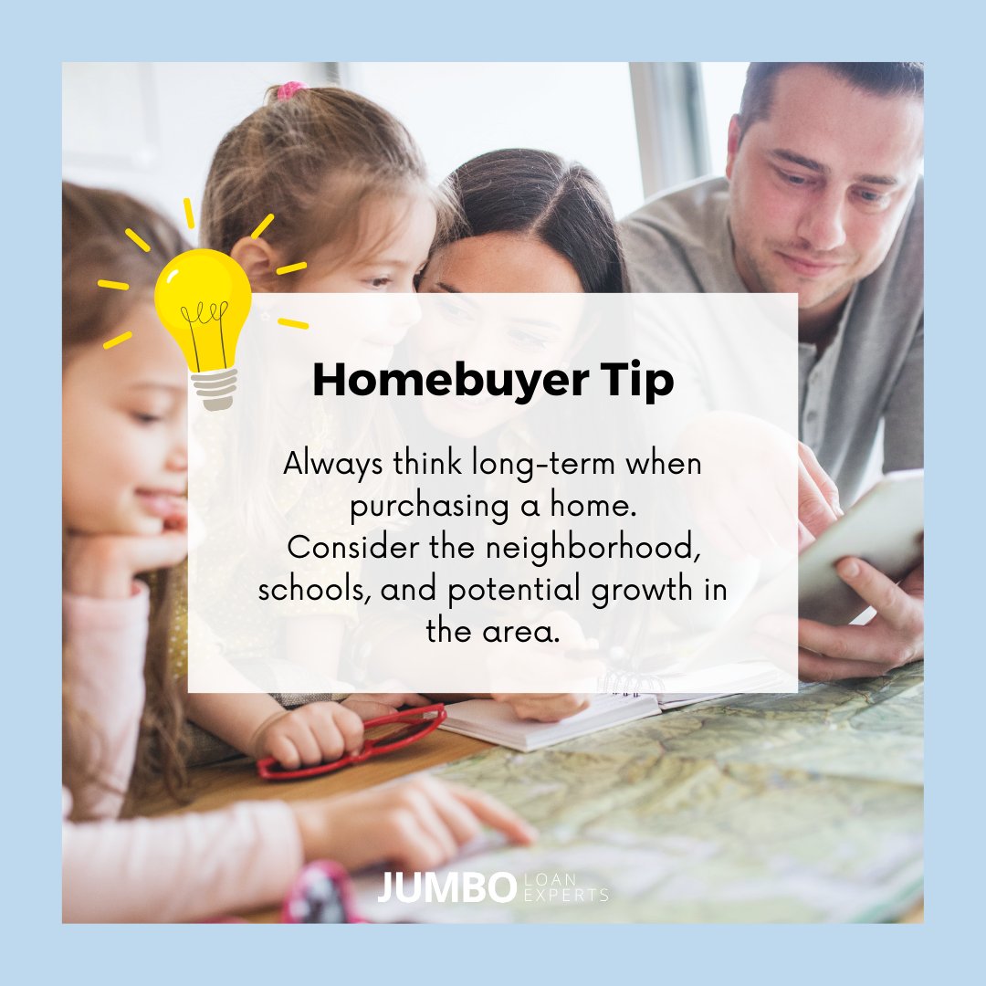 💡 Homebuyer Tip: Always think long-term when purchasing a home. Consider the neighborhood, schools, and potential growth in the area. Plan for the future today. We're here to help every step of the way. #WisdomWednesday #WiseHomebuyer #SmartInvesting