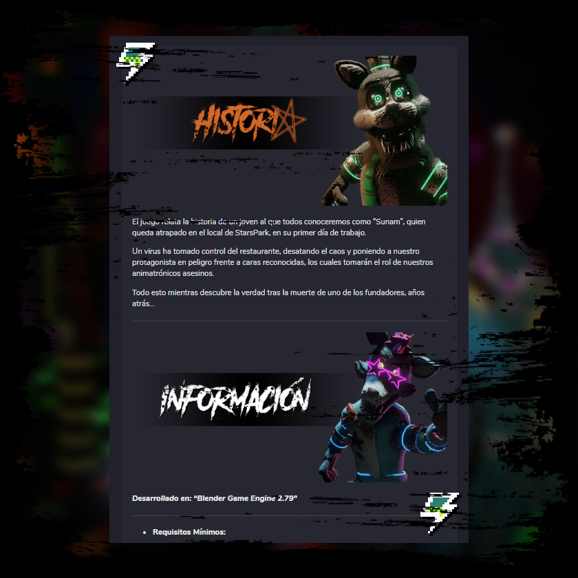 ENSA_Games's tweet image. ¡Noticias de #StarsCollapse!

Hemos actualizado la página de GameJolt.

Ahora encontrarán información interesando como la sinopsis de la historia, los requisitos del juego y un par de cosillas más 💫