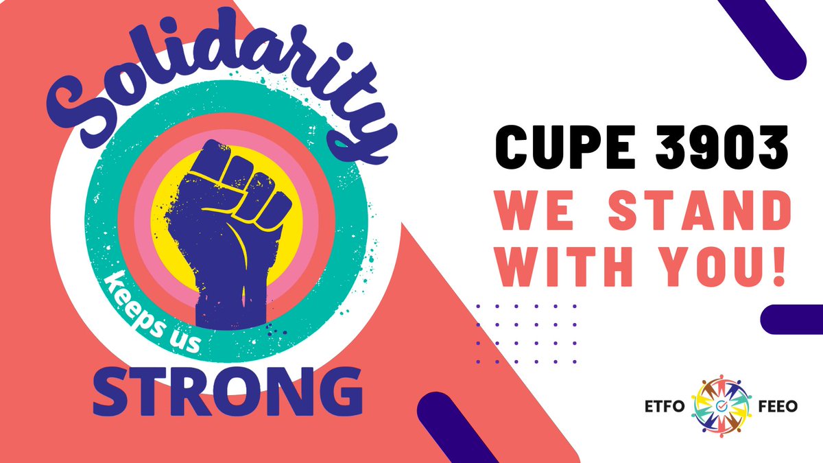 ETFOeducators's tweet photo. To the 3,000 contract instructors, teaching assistants and graduate assistants, @CUPE3903York members, currently engaged in strike action, we send to you our solidarity. 

Enough is enough @YorkUniversity! Every worker deserves respect and a living wage.  #cdnpse #onted https://t.co/UI7lef8bMH