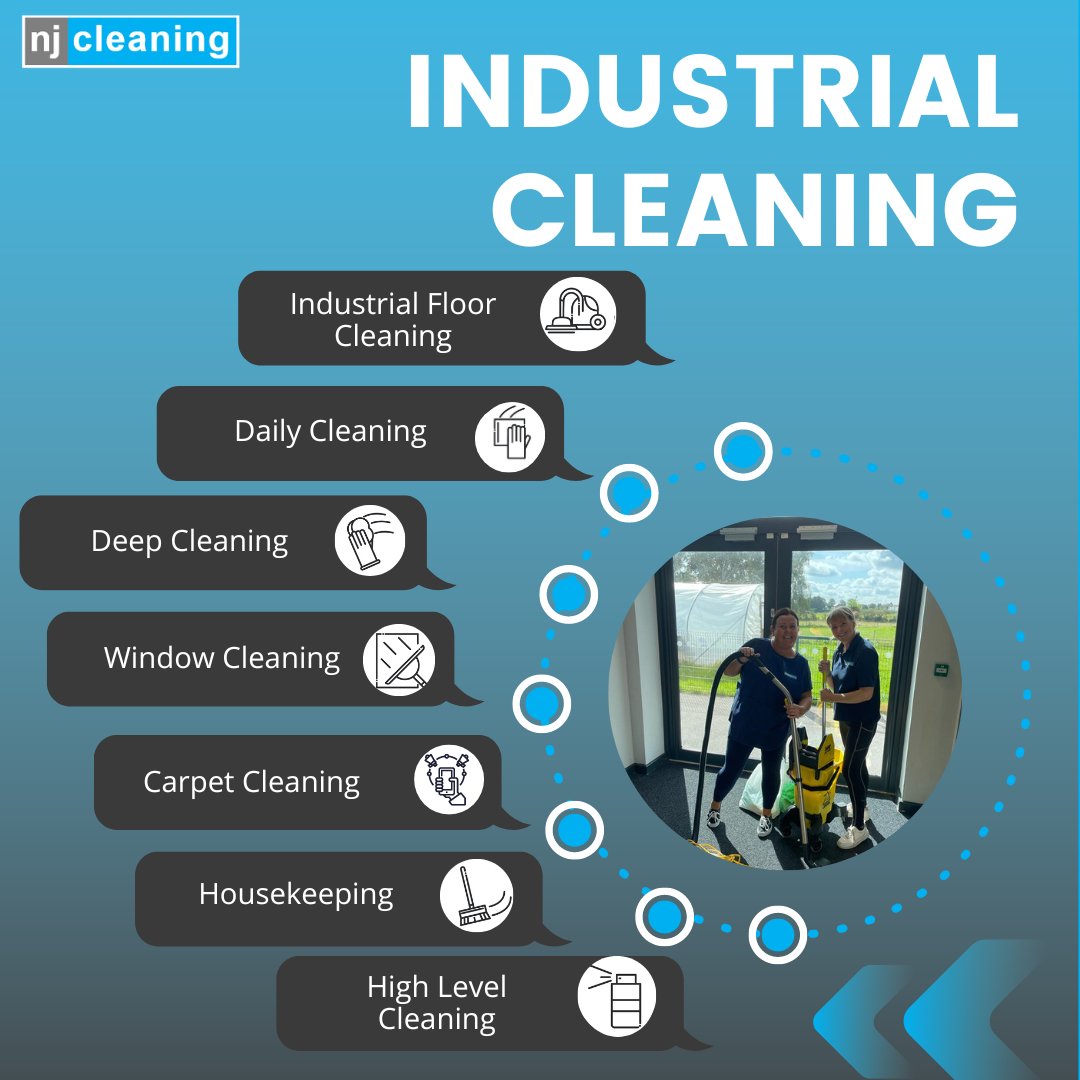 We offer SO many services on an industrial cleaning job, you'll be stuck for choice!!!! When you choose NJ Cleaning, you choose a company that is flexible to YOU, cares about YOU. Choose NJ Cleaning today.